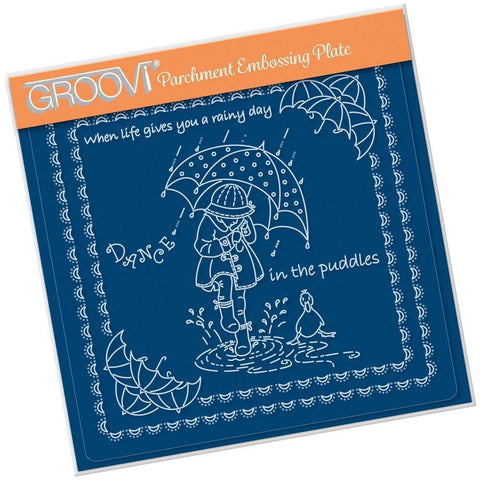 Linda's Children - Spring - Dance in the Puddles - A5 Square Groovi Plate