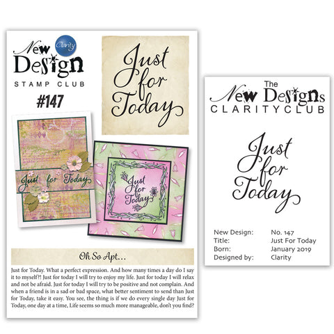 New Design Stamp Club Back Issue - 147 - Just For Today