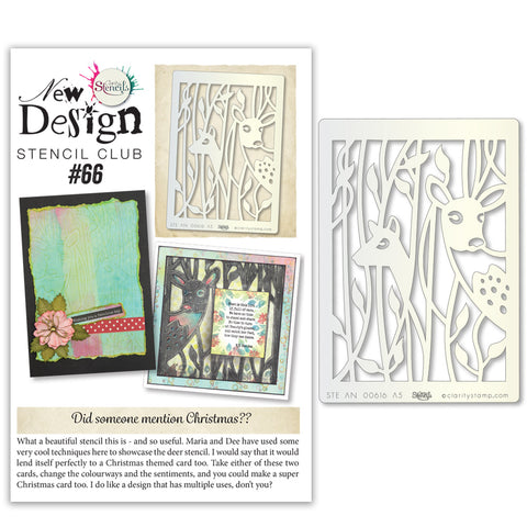 New Design Stencil Club Back Issue -66 - Deer in Forest