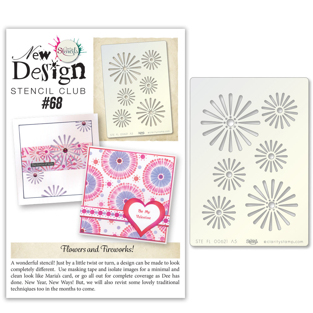 New Design Stencil Club Back Issue - 68 - Flower Firework