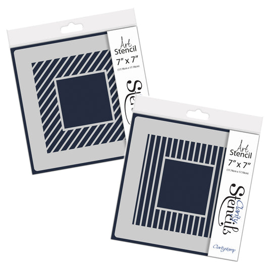 Stripes Box Frames 7" x 7" Stencil Collection