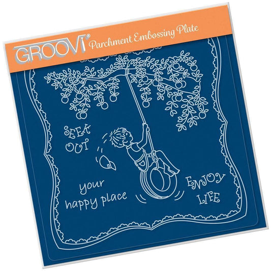 Linda's Children - Summer - Boy on a Tyre - A5 Square Groovi Plate