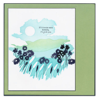 KISS by Clarity - Build-a-Scene Meadow Flowers A6 Stamp Set