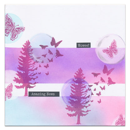 Butterfly & Bird Trees A5 Square & A6 Stamp & Stencil Collection