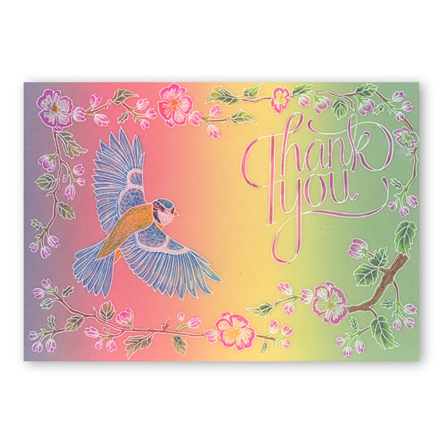 Ribbon Sentiments A5 Square Groovi Plate Set