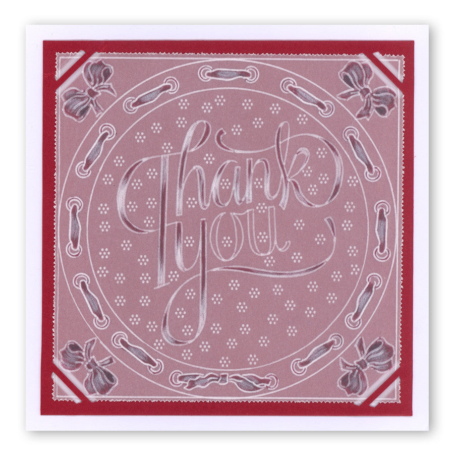 Ribbon Sentiments A5 Square Groovi Plate Set