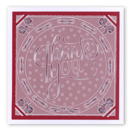 Ribbon Sentiments A5 Square Groovi Plate Set