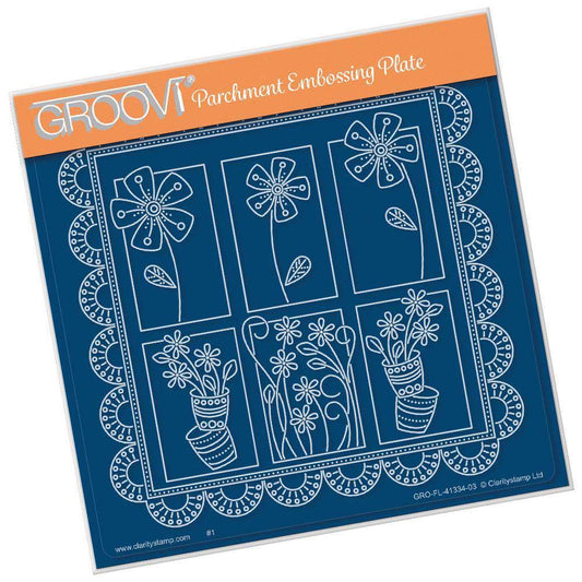 Tina's Daisies & Buttercups Floral Delight A5 Square Groovi Plate