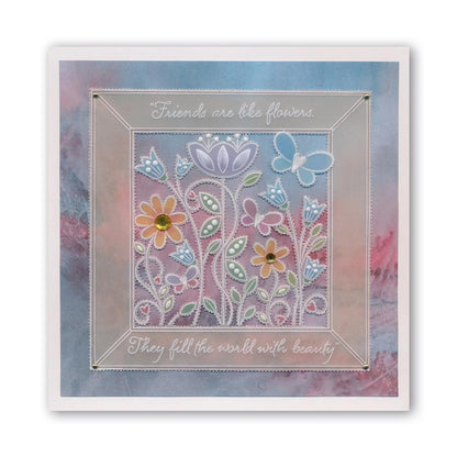 Tina's Floral Petites Collection A6 Square Groovi Baby Plates & Spacers Set