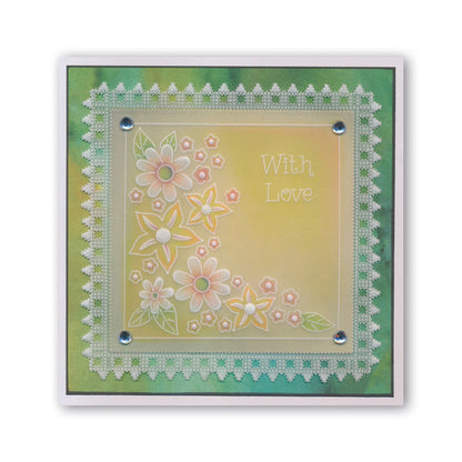 Tina's Flower Burst A6 Square Groovi Baby Plate