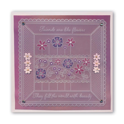 Tina's Floral Petites Collection A6 Square Groovi Baby Plates & Spacers Set