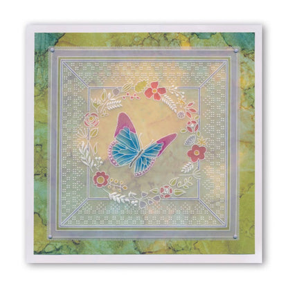 Baby Butterfly Wreath A6 Square Groovi Plate