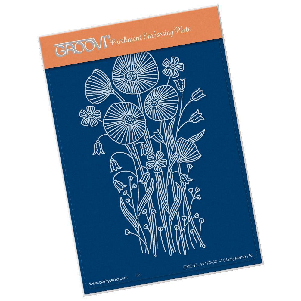 Tina's Poppy Spray A6 Groovi Plate