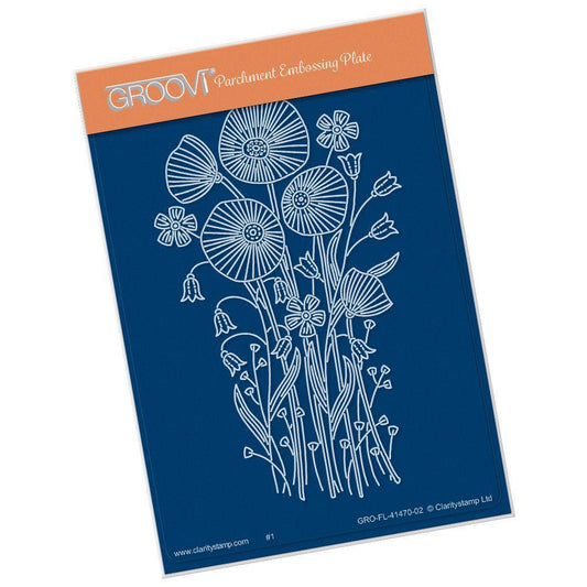 Tina's Poppy Spray A6 Groovi Plate