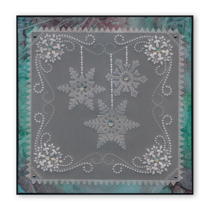 Small Snowflakes Duet A5 Square Groovi Plate & Grid Set
