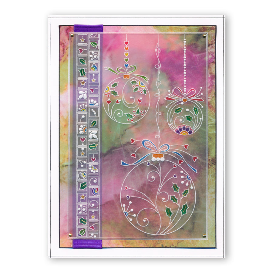 Tina's Christmas Baubles A4 Square Groovi Plate