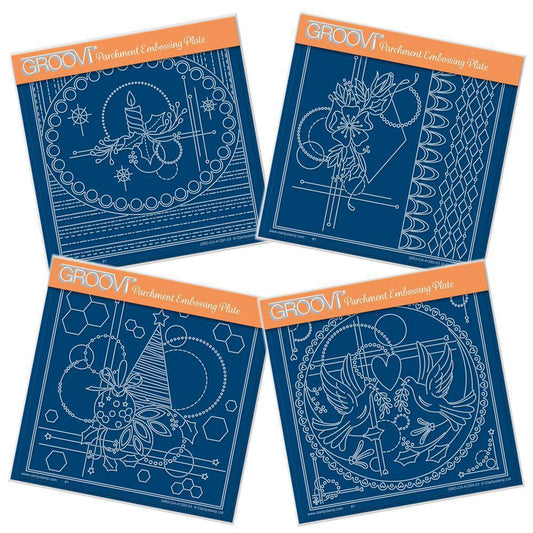 Tina's Christmas Centrepiece Collection A5 Square Groovi Plate Set