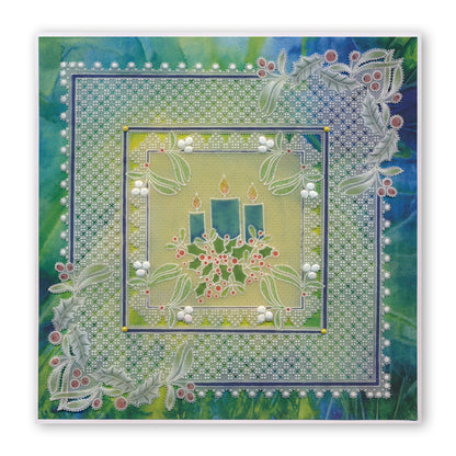 Tina's Christmas Corners 3 A4 Square Groovi Plate