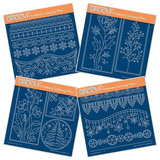 Tina's Christmas Layering Collection A5 Square Groovi Plate Set