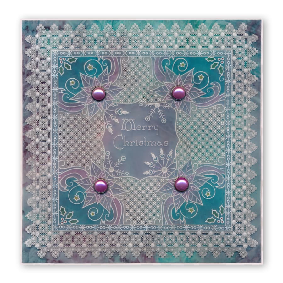 Tina's Poinsettia Frame A5 Square Groovi Plate