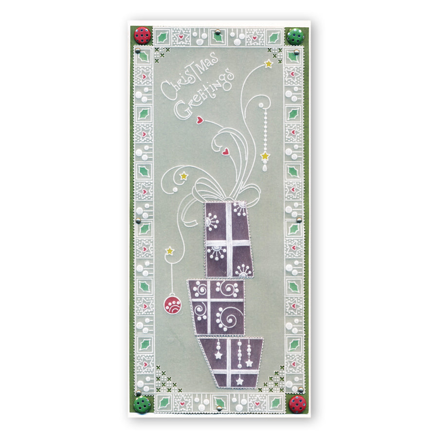 Tina's Christmas Presents & Holly A4 Square Groovi Plate