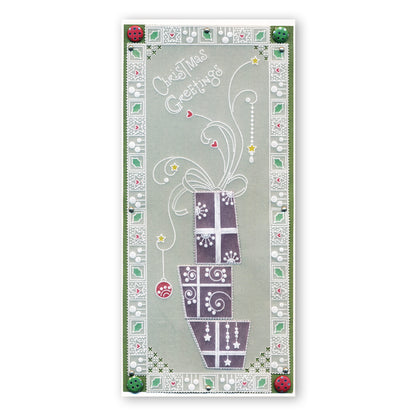 Tina's Christmas Presents & Holly A4 Square Groovi Plate