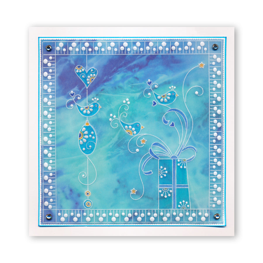 Tina's Christmas Presents & Holly A4 Square Groovi Plate