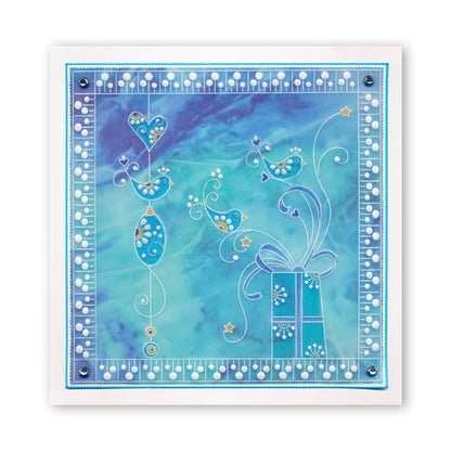 Tina's Christmas Presents & Holly A4 Square Groovi Plate