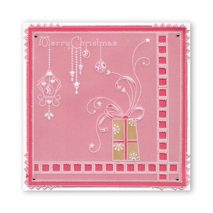 Tina's Christmas Presents & Holly A4 Square Groovi Plate