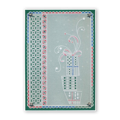 Tina's Christmas Presents & Holly A4 Square Groovi Plate