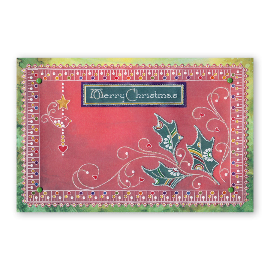 Tina's Christmas Presents & Holly A4 Square Groovi Plate