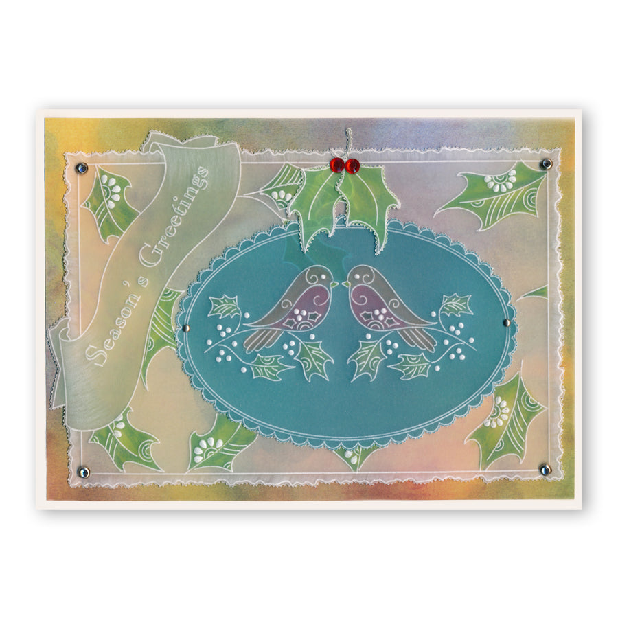 Tina's Christmas Snowman & Robins A4 Square Groovi Plate