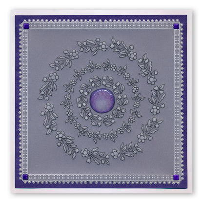 Tina's Floral Doodle Wreath A5 Square Groovi Plate