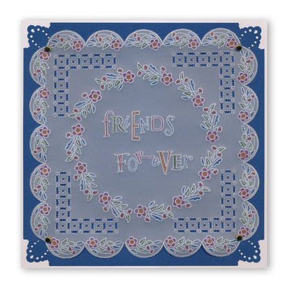 Tina's Floral Doodle Wreath A5 Square Groovi Plate