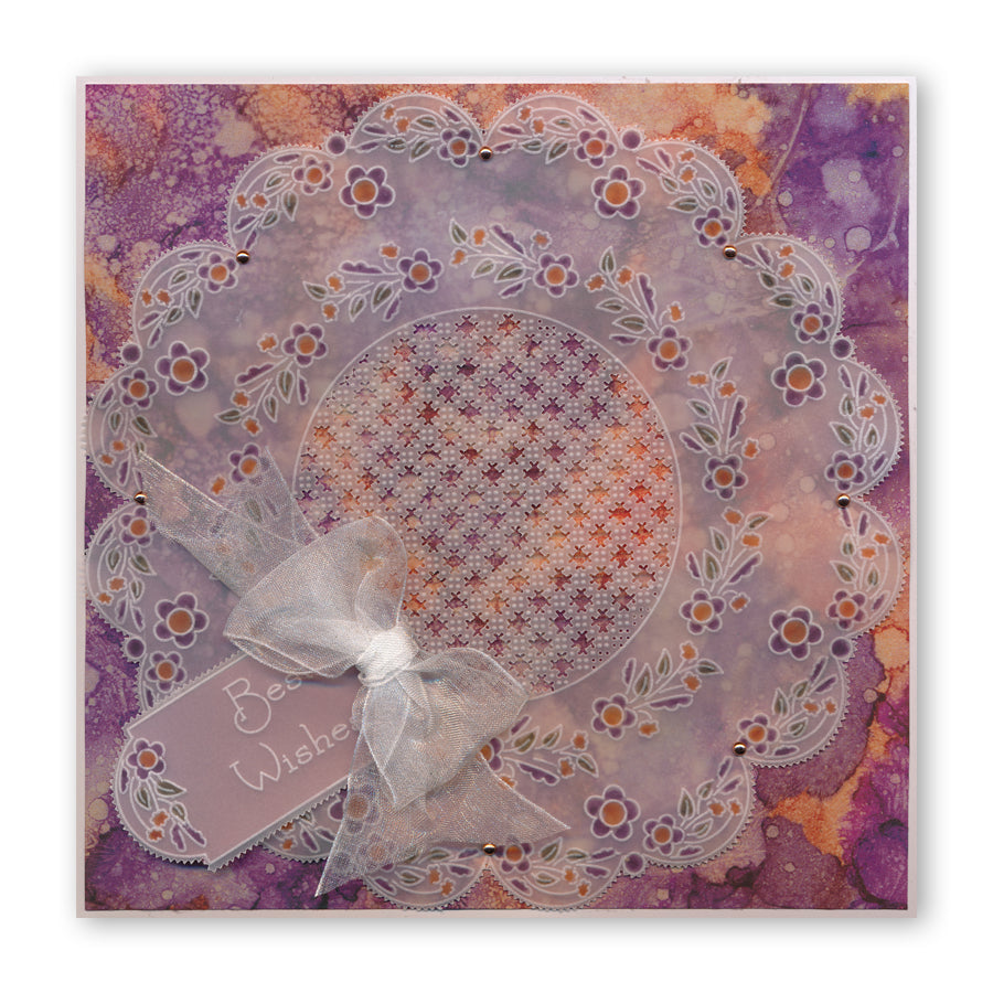 Tina's Floral Doodles A5 Square & Groovi Border Plate Set