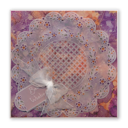 Tina's Floral Doodle Wreath A5 Square Groovi Plate