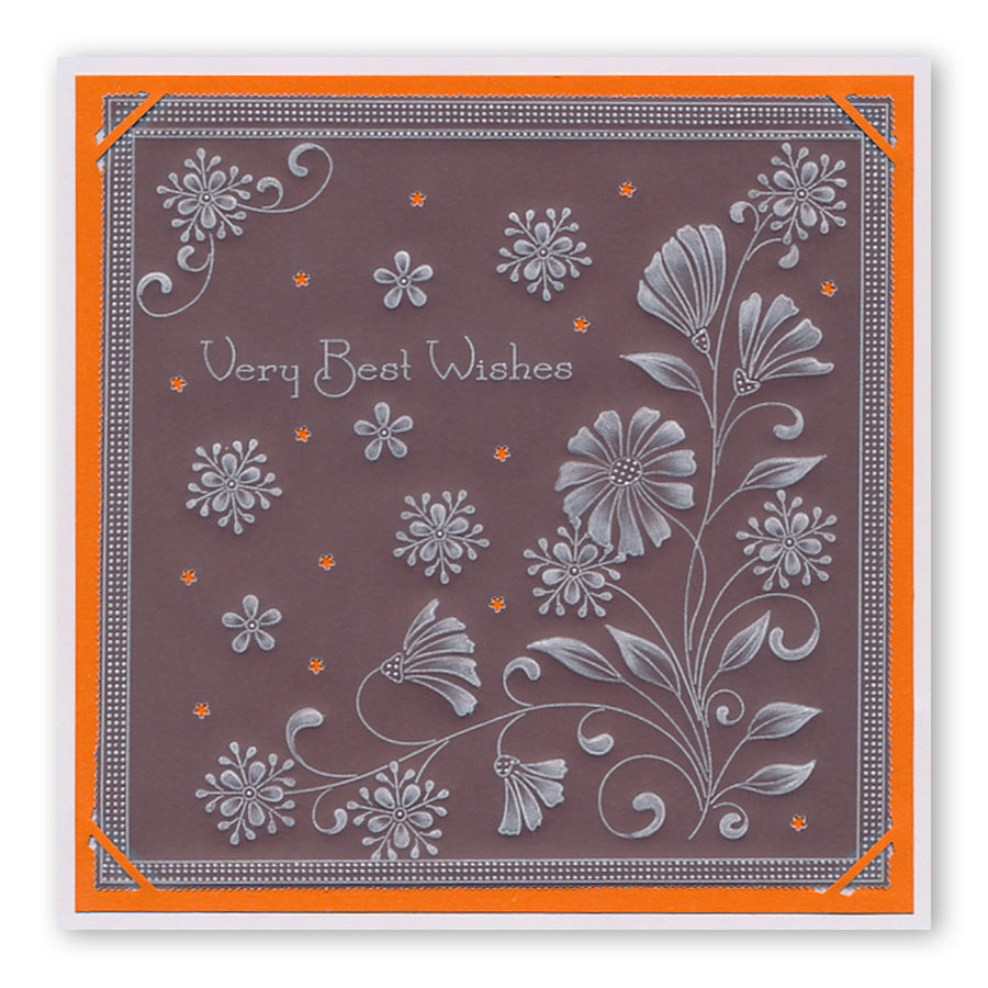 Floral Swirls & Corners 1 A4 Square Groovi Plate by Tina Cox