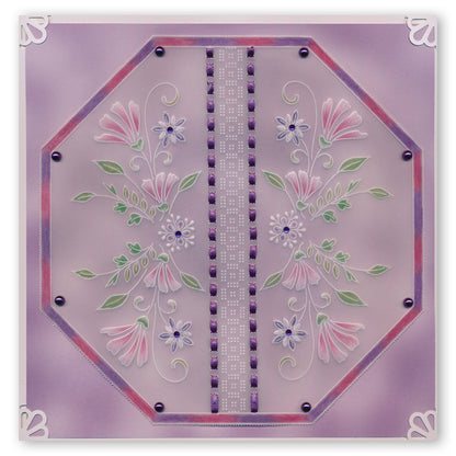 Floral Swirls & Corners 1 A4 Square Groovi Plate by Tina Cox