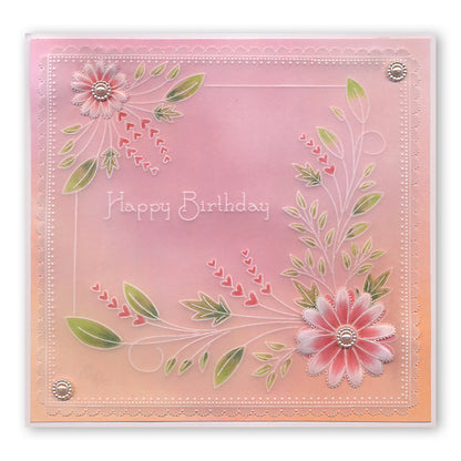 Floral Swirls & Corners 2 A4 Square Groovi Plate by Tina Cox