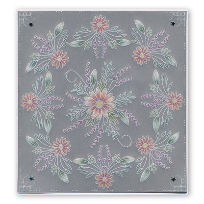 Floral Swirls & Corners 2 A4 Square Groovi Plate by Tina Cox