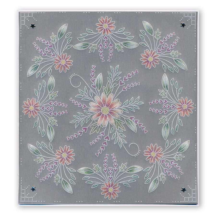 Floral Swirls & Corners A4 Square Groovi Collection by Tina Cox with ii Book