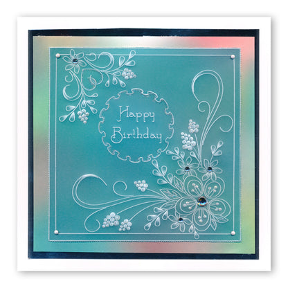 Floral Swirls & Corners 2 A4 Square Groovi Plate by Tina Cox