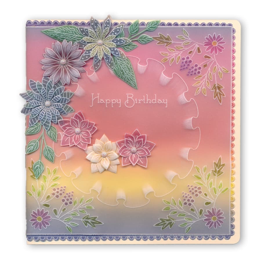 Floral Swirls & Corners A4 Square Groovi Collection by Tina Cox with ii Book