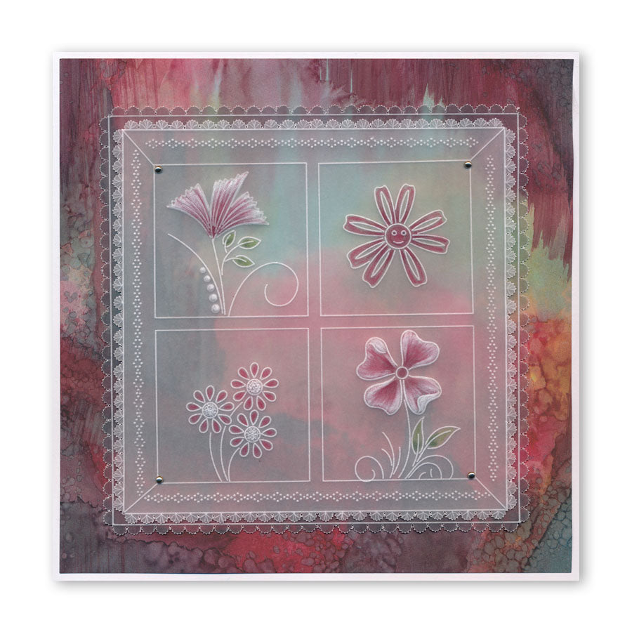Tina's Flower Fun A5 Square Groovi Plate