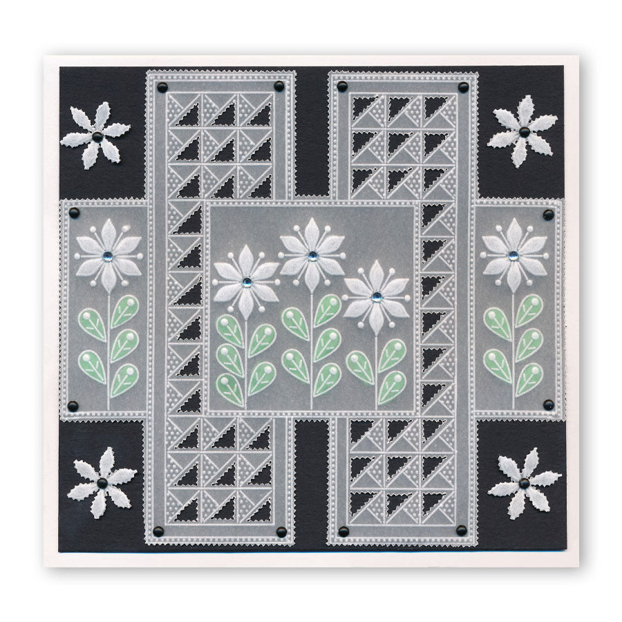 Tina's Geo Layering Rectangles A5 Square Groovi Plate