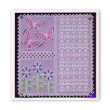 Tina's Floral Layering Rectangles A5 Square Groovi Plate