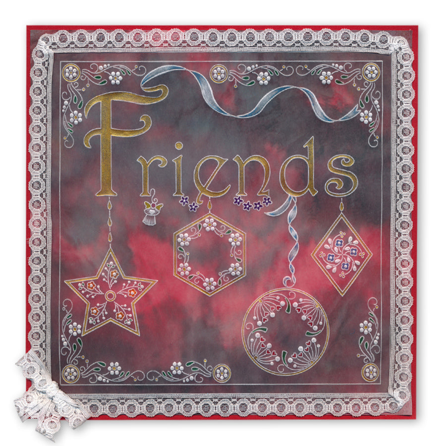 Tina's Diamond Flowers Parchlet A6 Square Groovi Plate