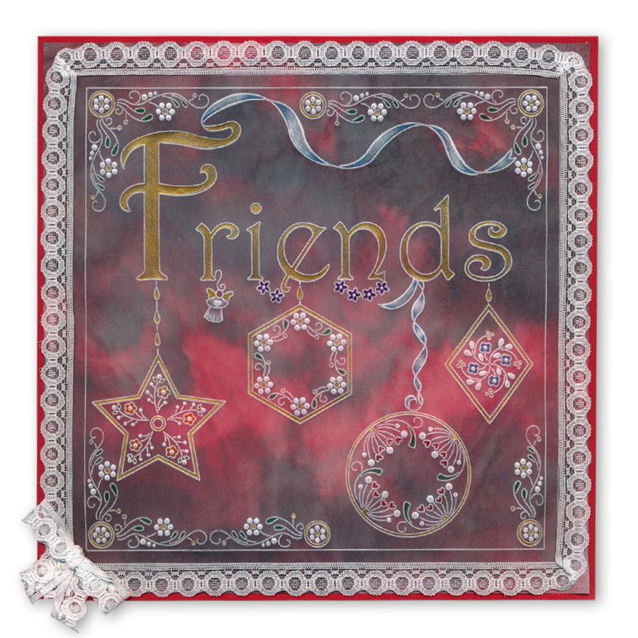 Tina's Star, Heart & Hexagon Parchlets Trio A6 Square Groovi Baby Plate Set