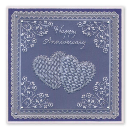 Tina's Heart Flowers Parchlet A6 Square Groovi Plate