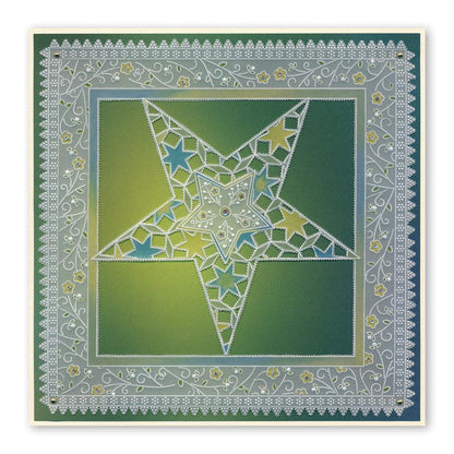 Tina's Star, Heart & Hexagon Parchlets Trio A6 Square Groovi Baby Plate Set